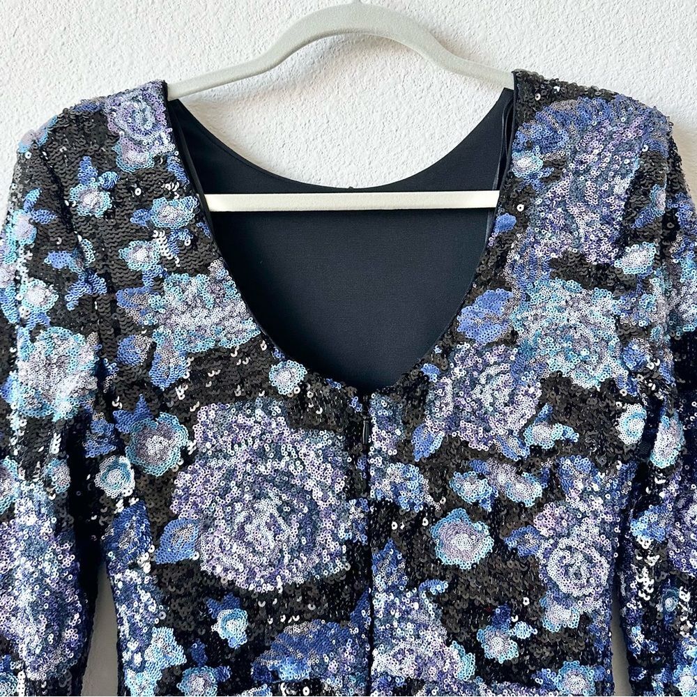 NWT Dress the Population Nathalia Sequin Dress in Royal Blue Size Medium - Picture 7 of 10